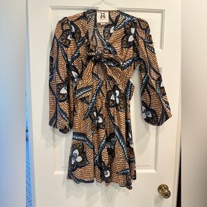 Figue floral long sleeve dress with keyhole